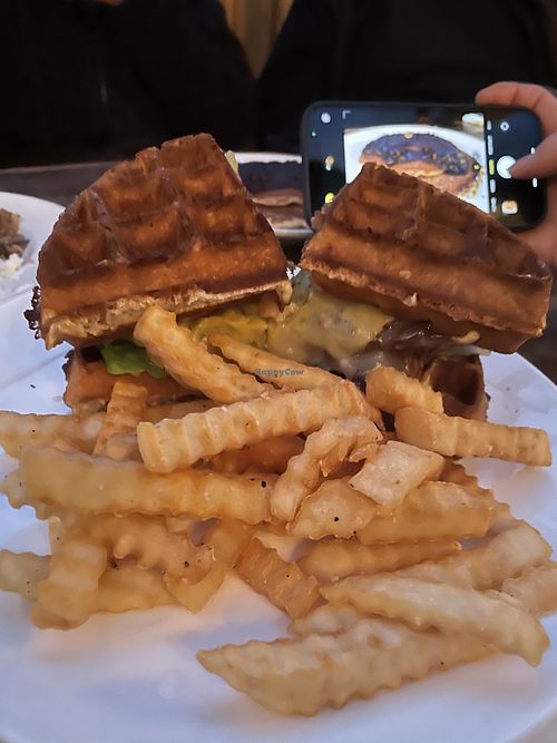 Chicken and waffles  at Sky Cafe in South San Francisco