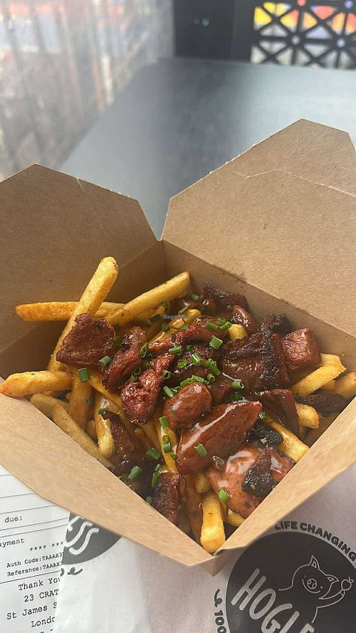 Steak loaded fries   at The Hogless Roast in East London