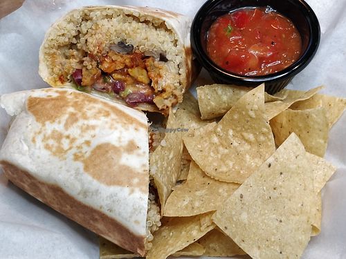 'Overloaded' QUINOA & TOFU Burritos (Vegan) at Platypus Cantina in Central Singapore