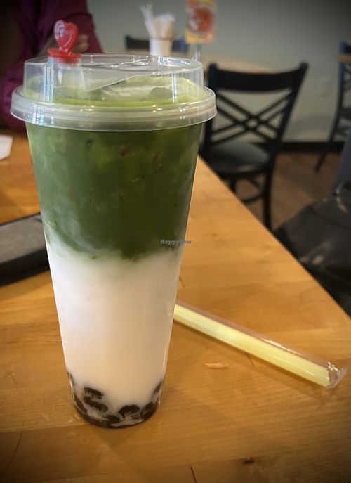 Strawberry Uji Matcha Latte (sub almond milk)  at Thai Table in Maplewood