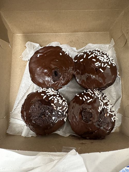 Chocolate donuts - delicious  at No Gluten Kneaded in Bohemia