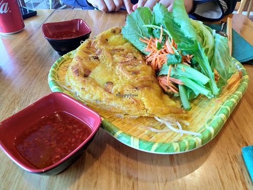 Vietnamese Pancake (Banh Xeo) at Saigon Xua Vegan Restaurant in Springvale