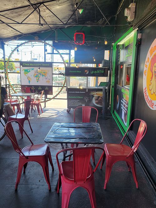 Eating area at Falafel Chee in Culver City