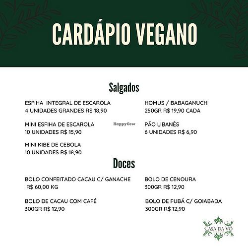 Opções veganas disponíveis! Muito bom! at Casa da Vó Adma in Jaguariuna