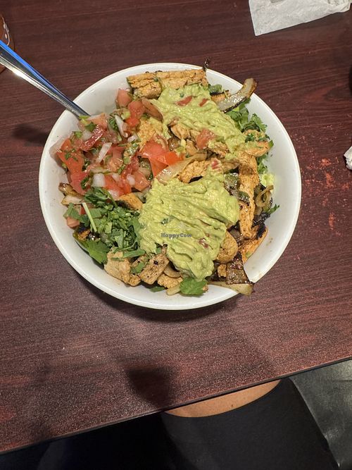 Fiesta Bowl sub soy chicken no dairy   at Fiesta Grande in Orange City
