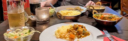 Vegetable curry (front), the only vegan dish on the menu at Gulshan in Luebbenau