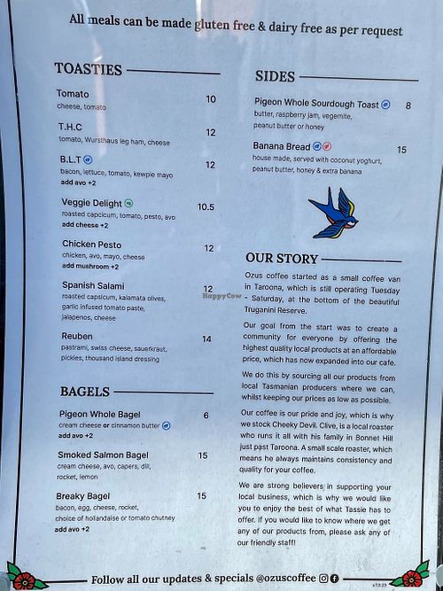  at Ozus Coffee in Battery Point