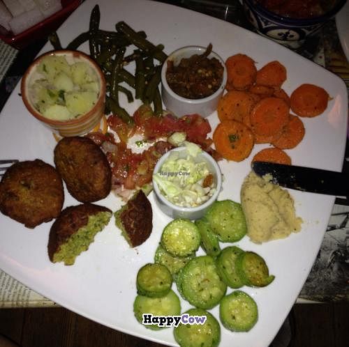 Vegan falafel platter at La Triskalla in Essaouira