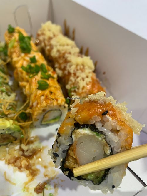 Vegan Volcano roll at Omakase To Go in Grand Prairie