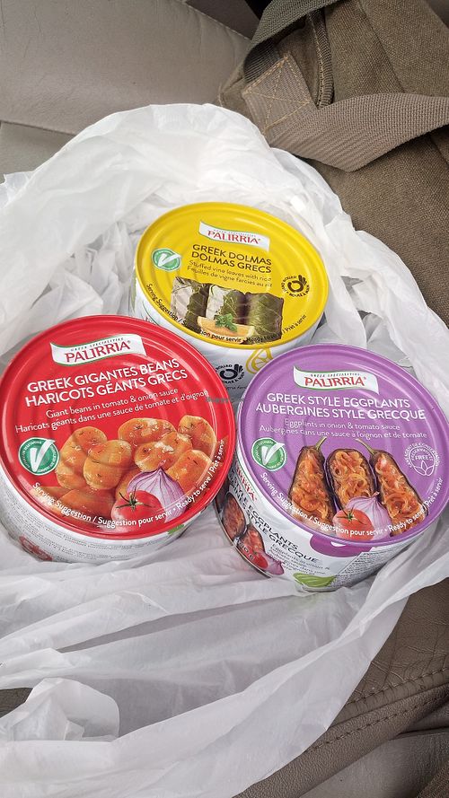 4-6 vegan Greek specialty vegan 400gr cans for 3.80cad at Chakalaka Restaurant & Market in Ladysmith