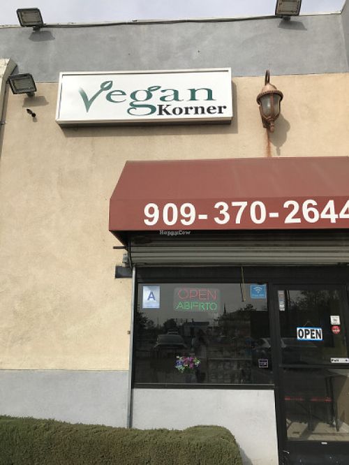 Front of the Pizza Shop at Vegan Korner in Grand Terrace