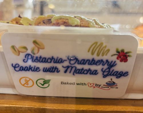 Pistachio-Cranberry Cookie with Matcha Glaze  at Cuppa Tahoe in South Lake Tahoe