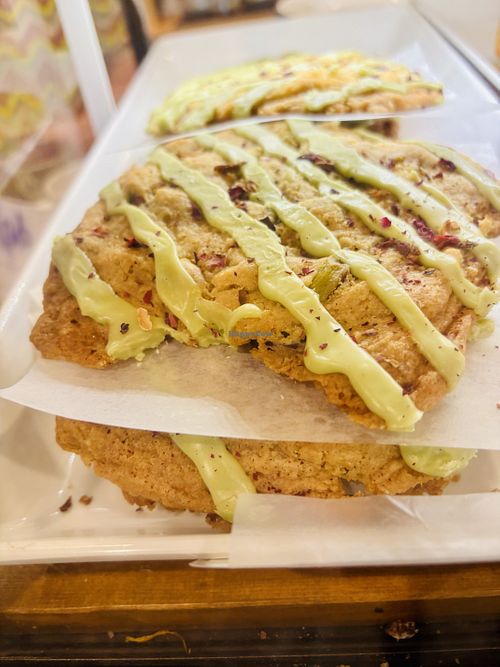 Pistachio-Cranberry Cookie with Matcha Glaze  at Cuppa Tahoe in South Lake Tahoe