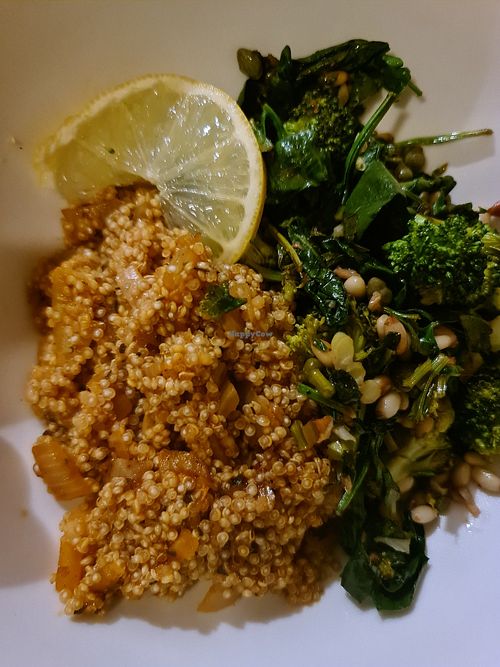 Sicilian brocoli with couscous at VegMeUp in West Footscray