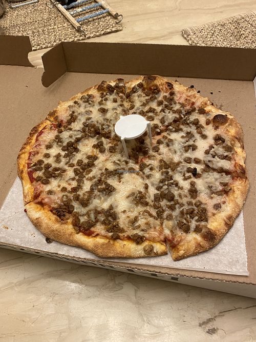 Vegan cheese & meat  at Pizzabar 141 in Woodbury