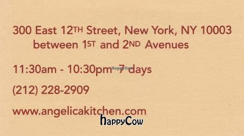 at Angelica Kitchen in New York City