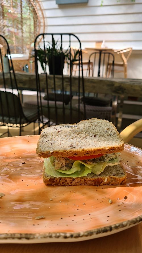 I ate before I took the pic! They come in two _ chickpeas yummy sandwich at Soul Bar in Pristina