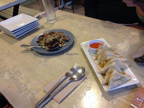 Cheesy triangles and mushroom  at Pipino in Quezon City