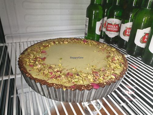 Pistachio tart, vegan at We Love Coffee in Leuven