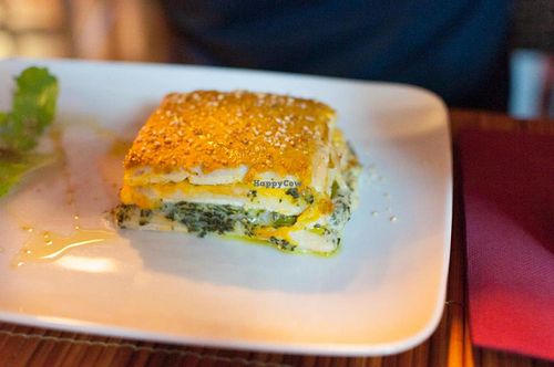 Tofu lasagna at Vegamore in Milan