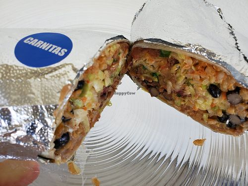 Jackfruit carnitas burrito at Más Veggies Taqueria in Santa Monica