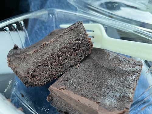 Belgian chocolate cake  at Más Veggies Taqueria in Corte Madera