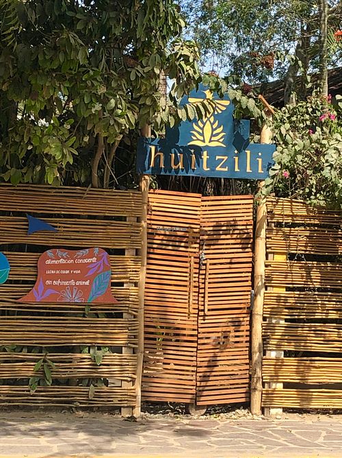 Front of restaurant at Huitzilli in Mazunte
