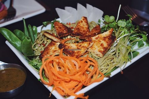 Green tea soba noodles at Eatcetera in Galveston