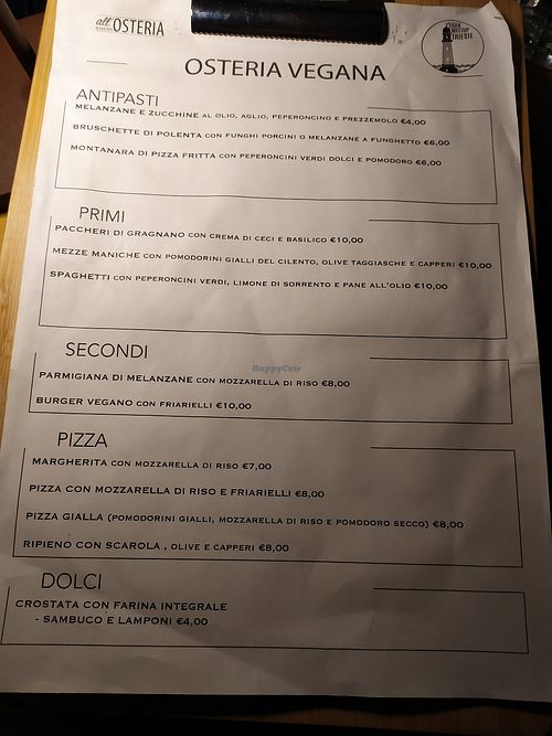 Menù 📃 at Osteria Casa Pepe in Trieste