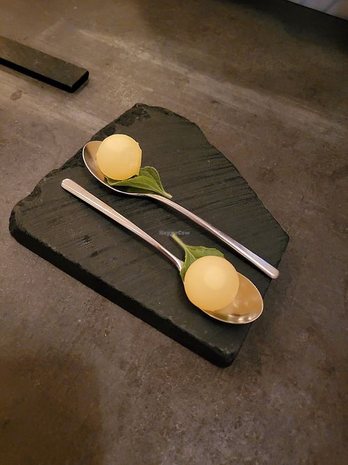 Palate cleanser at Altatto in Milan