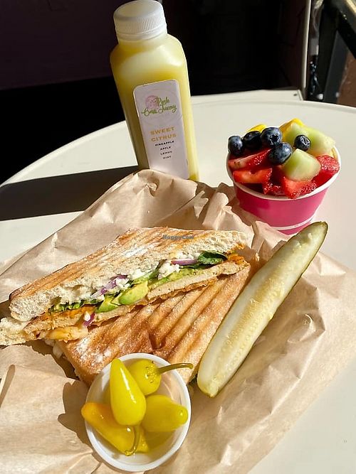 Vegan chipotle chicken sandwich at Vegan Nectar in Escondido