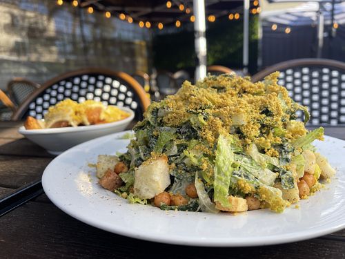 Ceasar and potato wedges at Pura Vita in Redondo Beach