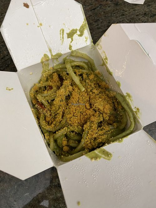 Pesto pasta takeout  at Pura Vita in Redondo Beach