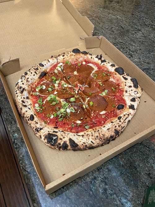 Pepperoni pizza at Pura Vita in Redondo Beach