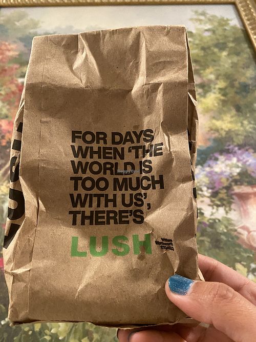 Packaging is TOO accurate 🫨🙃🥹  at LUSH in Emeryville