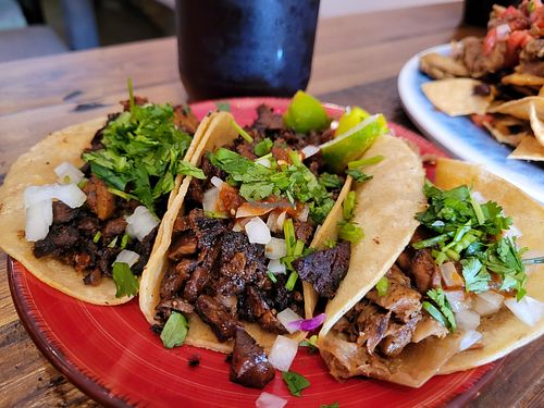 3 tacos seitan and jackfruit at Sugar Taco in Sherman Oaks