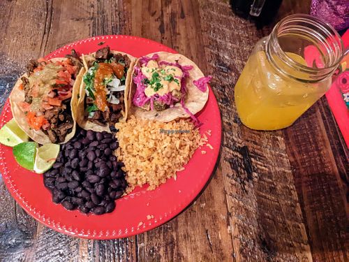 3 taco plate & mango agua fresca  at Sugar Taco in Sherman Oaks