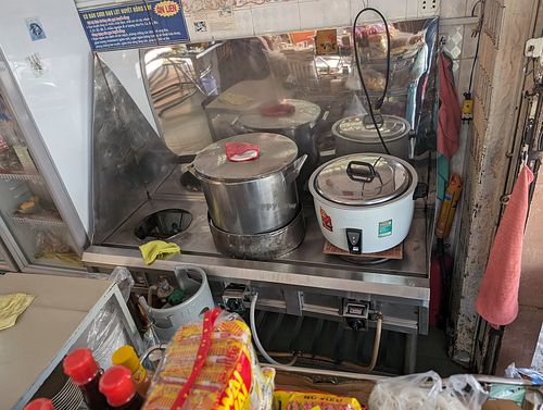 Rice or soup as a base at Ngoc Thanh Com Chay in Ba Ria