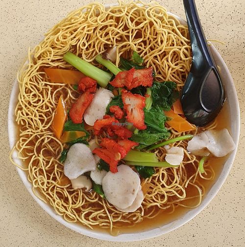 Shian mee (Crispy noodles with gravy) at Guilin Vegetarian 桂林素 in East Singapore