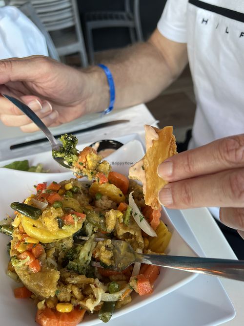  Vegetable stuffed mofongo.  at Paisajes Curet in Patillas