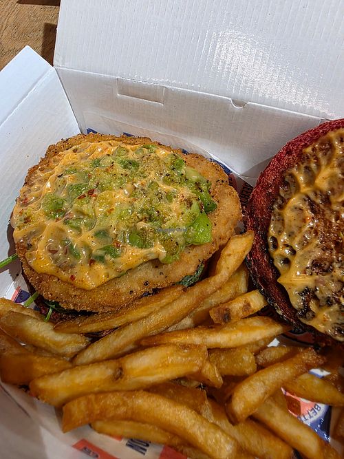 Cheese & smashed avocado on chicken sandwich at EDI - BrewDog in Edinburgh