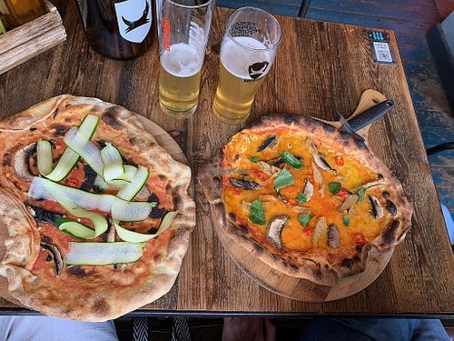Vegan pizzas and beer  at BrewDog in Peterhead
