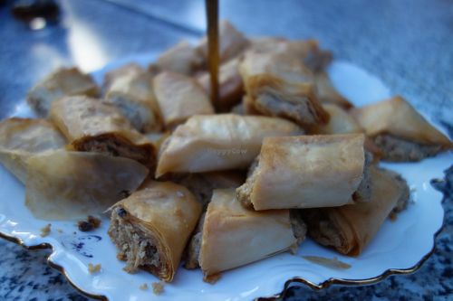 Vegan pastries filled with a hazelnut and tahini paste at Morsch's Imbiss in Saarbrucken