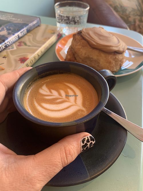 oat magic and cinnamon scroll  #Veganuary at Gloria in Brunswick