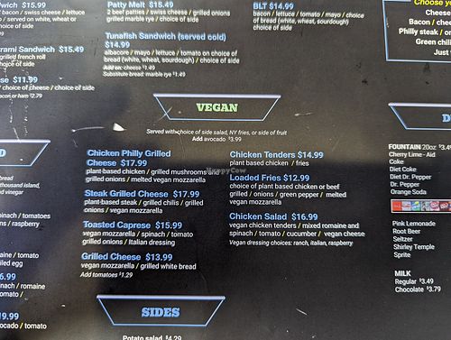 Menu at Black & Blue Diner in Las Vegas