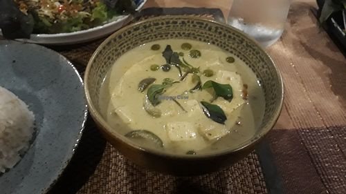 Green curry at Vlodge Vegan Hotel in Chiang Mai