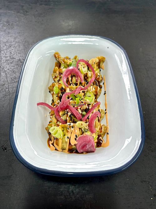 Vegan gyoza  at Biffen's Kitchen in Croyode