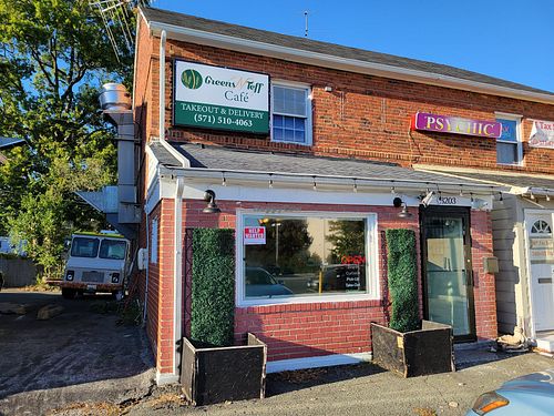 Outside at Greens N Teff in Arlington