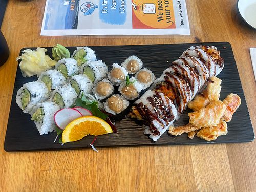 AC, Goma-ae, Yam  at Blue Fish Sushi in Kamloops