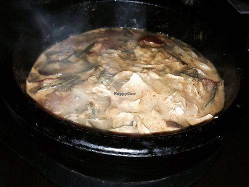 okra and eggplant stew at Franchia Vegan Cafe in New York City